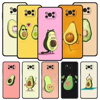Милый чехол для телефона с изображением авокадо и детской йоги для Xiaomi Poco X6 X5 Pro X4 X3 NFC F5 Pro F4 F3 GT M5 M4 Pro 5G M3 C51 C50 C55, мягкий чехол Poco F5