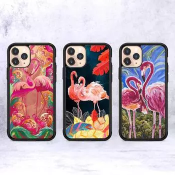 Милый чехол для телефона с изображением фламинго, силиконовый чехол из ПК + ТПУ для iPhone 11 12 13 Pro Max 8 7 6 Plus X SE XR Hard Fundas 6plus or 6s plus