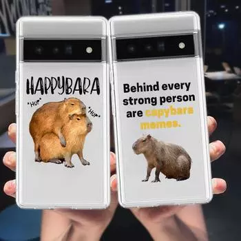 Милый чехол для телефона с изображением капибары для Google Pixel 8 7 6 Pro 6A 5 4 5A 4A 3A XL 5G силиконовый противоударный мягкий прозрачный чехол Fundas Pixel 4A