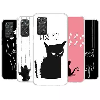 Милый чехол для телефона с изображением кошачьего следа, забавной лапой для Xiaomi Redmi Note 13, 12, 12S, 11, 11S, 10, 10S, 9, 9S, 11T, 11E Pro Plus, 8, 8T, 7 + чехол Redmi Note 9S(9 Pro)