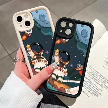 Милый чехол для телефона с изображением космонавта для iPhone Samsung Galaxy Xiaomi Redmi POCO HUAWEI Honor противоударный резиновый мягкий гибкий чехол iPhone 13 Pro