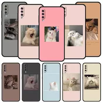 Милый чехол для телефона с изображением кота для Samsung A54 A52 A24 A14 A50 A72 A70 A10 A30 A40 A20S A20E A02S A12 A22 A34 A42 A32 5G A04s Samsung A04