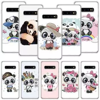 Милый чехол для телефона с изображением малыша панды для Samsung Galaxy S20 FE S10 Plus S21 S22 Ultra S10E S9 S8 S7 Edge J4 + чехол Fundas Samsung S20 FE