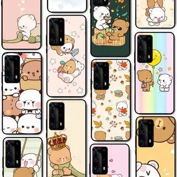 Милый чехол для телефона с изображением медведя из мультфильма для Huawei P50 P40 E P30 P20 Pro P10 Lite P Smart Y6 Nova3E Honor10 Cover Huawei P10
