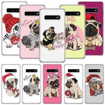 Милый чехол для телефона с изображением мопса французского бульдога для Samsung Galaxy S20 FE S10 Plus S21 S22 Ultra S10E S9 S8 S7 Edge J4 + чехол Fundas Coque Samsung S20 FE