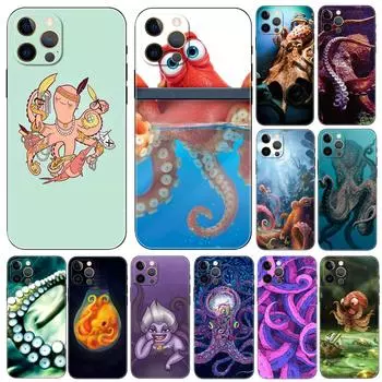 Милый чехол для телефона с изображением осьминога для iPhone 5 5S 2020se 6 6s 7 8 plus x 10 XR XS 11 12 13 mini pro MAX, черная задняя крышка из ТПУ iphone 5 5S SE 2016