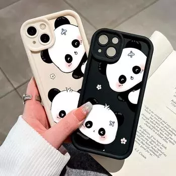Милый чехол для телефона с изображением панды для iPhone Samsung Galaxy Xiaomi Redmi POCO HUAWEI Honor противоударный резиновый мягкий гибкий чехол iPhone 13 Pro