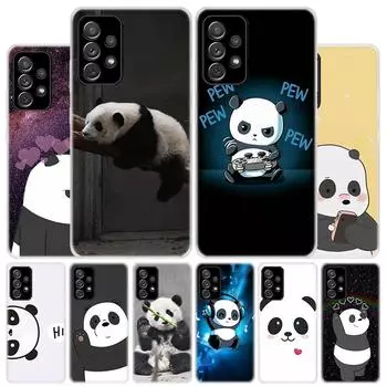 Милый чехол для телефона с изображением панды в стиле аниме для Samsung Galaxy A53 A52 A54 A14 A12 A13 A22 A23 A24 A32 A33 A34 A02S A03S A04S A72 A73 A42 Samsung A54