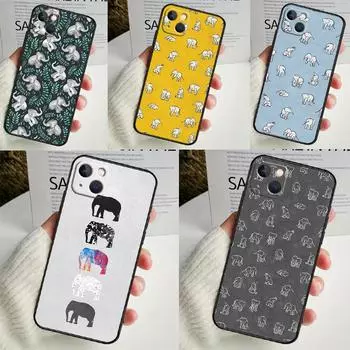 Милый чехол для телефона с изображением слоненка для iPhone 16 15 14 13 12 11 Pro Max Mini X XR XS Max 7 8 Plus задняя крышка iPhone 15
