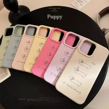 Милый чехол для телефона с изображением собаки-сосиски для iPhone 16/15/14/13/12 16promax