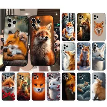 Милый чехол для телефона с красной лисой для iPhone Samsung Galaxy Redmi Xiaomi Oppo OnePlus Note SA 7 8 9 10 11 12 13 14 20 21 22 23 53 54 Pro Max Ultra TPU Soft iPhone 6 or 6S