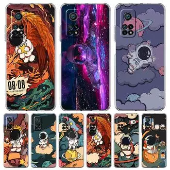 Милый чехол для телефона с мультяшным астронавтом для Xiaomi Mi 12T 10 12 Lite 11 Ultra 11X 11T Pro 11i Poco X4 X3 NFC F3 M3 M4 5G прозрачный чехол Poco X3 NFC