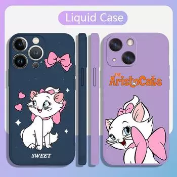 Милый чехол для телефона с рисунком Марии и котом для Apple iPhone 14 13 12 Mini 11 Pro XS MAX XR X 8 7 6S SE Plus, мягкий чехол с жидкой веревкой, чехлы iPhone X(XS)