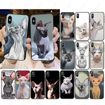 Милый чехол для телефона с татуировкой Сфинкс и котом для iphone xr 14pro 11pro 12pro 13pro max 5S 6splus 7 8plus SE 12mini x xs max мобильный чехол Iphone 5 5S