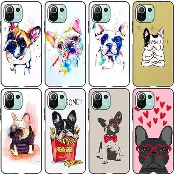 Милый чехол для телефона с тигровым французским щенком для Xiaomi Mi 11 Lite NE 11i 10T 11T Pro A2 A3 Lite POCO F3 M3 M4 C31 X3 Pro NFC GT Cover Xiaomi Mi A2 Lite