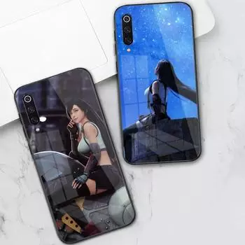 Милый чехол для телефона Tifa Lockhart Final для Xiaomi 12 11T 10 9 Redmi Note 11 10 10S Pro Redmi 9 9A 8, черный стеклянный чехол из поликарбоната Xiaomi 12-12X