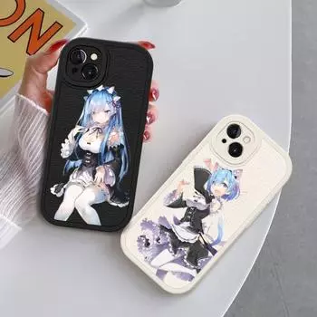 Милый чехол для телефона ZERO Rem для iPhone 14 11 12 13 Pro Max X XR XSMax 6 6S 7 8 Plus SE 2022, мягкий чехол из овечьей кожи iPhone 14