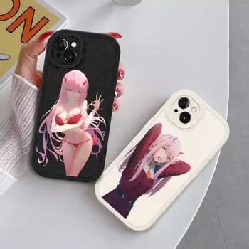 Милый чехол для телефона Zero Two Darling для IPhone 14 11 12 13 Pro Max X XR XSMax 6 6S 7 8 Plus SE 2022, мягкий чехол для телефона цвета овчины iPhone 14