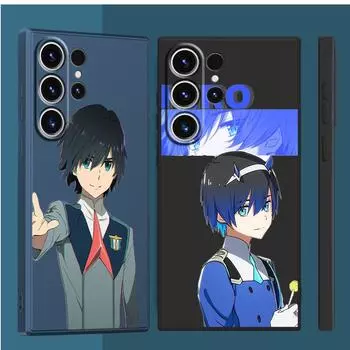 Милый чехол для телефона Zero Two для Samsung Galaxy S22 Note 20 Ultra S21 Note 10 Plus 8 9 S23 Ultra S20, квадратный жидкий чехол, мягкий чехол Samsung Note 8