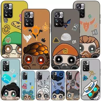 Милый чехол Game Valorant для Xiaomi Redmi Note 9S 9 8 10 11 Pro 9C 9A 7 8T 7A 8A 10S 11T 11E 9T, черный мягкий силиконовый чехол для телефона Redmi Note 11