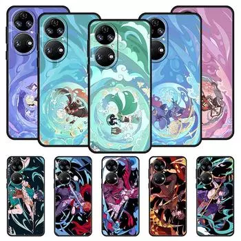 Милый чехол Genshin Impact для Huawei P30 P40 Lite E, чехлы для телефонов из ТПУ P50 P20 Pro P Smart Z Y9 Y7 Y6 2019 Y6p Y9s Y7a, бампер Huawei P20 Pro