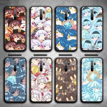 Милый чехол Genshin Impact для телефона Xiaomi Redmi 8A 9 K30 Pro 9A Note 8T Note 8 9 Pro TPU мягкий силиконовый черный чехол Redmi note 8T