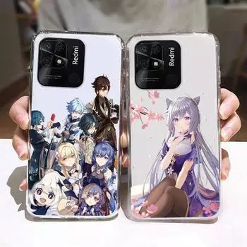 Милый чехол Genshin Impact с аниме для Redmi 10C 10 10A, защитный чехол, мягкий прозрачный чехол из ТПУ для Redmi 10C Redmi10 10A, противоударные силиконовые задние сумки Redmi 10