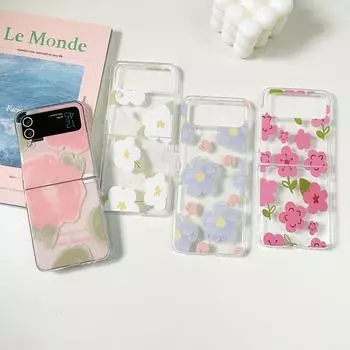 Милый чехол Ins Flower Strawberry Cartoon для телефона Samsung Galaxy Z Flip 3 4 5g Flip3 Flip4 Protector Pc Hard Happy Back Cover For Samsung Flip 3