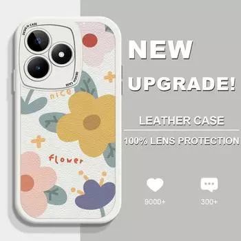 Милый чехол из искусственной кожи для Vivo V23E Y15 Y91 Y51 OPPO A9 Reno8 6 Realme 10 Pro C21 C12 C15 C35 Huawei Nova 7i P30 Lite Infinix Hot 10S, чехол для телефона Vivo S1 белый