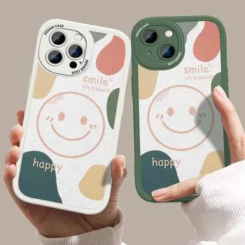 Милый чехол из искусственной кожи для Vivo V23E Y15 Y91 Y51 OPPO A9 Reno8 6 Realme 10 Pro C21 C12 C15 C35 Huawei Nova 7i P30 Lite Infinix Hot 10S, чехол для телефона Vivo S1 белый