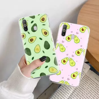 Милый чехол из ТПУ с авокадо для iPhone XR 7 8 14 15 11 12 13 X XS Pro Max Xiaomi Redmi 13C Note 9 Samsung A22 S23 S24 Ultra Plus VIVO Samsung A15 кожа буйвола