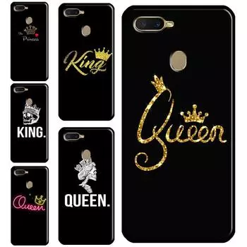 Милый чехол King Queen Crown для OPPO A83 A91 A93 A1K A15 A3S A54 A74 A94 A5 A9 A31 A53 A52 A72 A53S, задняя крышка OPPO A3S