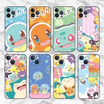 Милый чехол Pokemon EEvee для Apple iPhone 13 Pro Max 12 11 Mini X XS XR SE 2020 7 8 Plus 6 6S 5 5S, мягкий чехол для телефона из ТПУ Funda Sac iPhone 5 5S SE