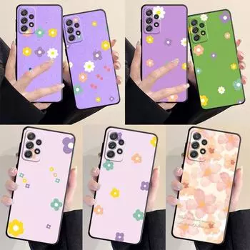 Милый чехол с цветочным рисунком для Samsung Galaxy A71 A31 A51 A32 A72 A52 A23 A13 A33 A21s A22 A53 A11 A52s A12, матовая броня, черный мягкий чехол Samsung A11