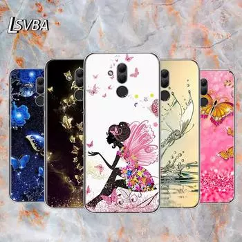 Милый чехол с изображением бабочки и цветка для Huawei Mate 40 30 20 20X 10 RS P Smart 2021 2020 ZS Pro Plus Lite 2019, чехол для телефона Mate 10 Lite