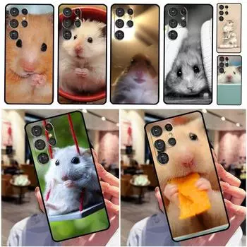 Милый чехол с изображением хомяка для Samsung Galaxy S22 Ultra S21 S20 FE S9 S10 Note 10 Plus 20 Ultra, полная задняя крышка Galaxy S20 Plus