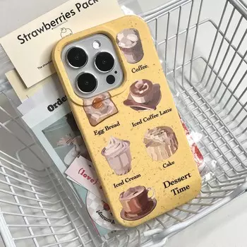 Милый чехол с изображением кофе, хлеба и торта Ins 2023, мягкий силиконовый противоударный чехол для телефона Iphone 14 13 Promax 11 12 Pro Max с мультяшной задней крышкой For iphone 13