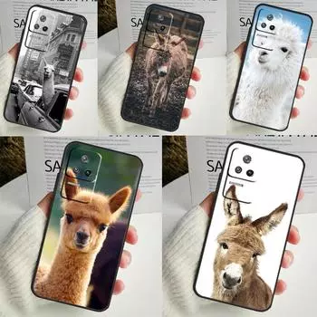 Милый чехол с изображением ослика из альпаки для Xiaomi 13 14 Ultra 11T 12T 13T Pro 12 Lite POCO X6 M6 Pro X3 X4 X5 M5s F3 F5 Xiaomi 13T (13T Pro)