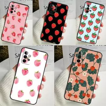 Милый чехол с клубникой для Samsung Galaxy A14 A34 A54 A12 A32 A52 A51 A71 A53 A33 A13 A15 A25 A35 A55 Samsung A33 5G