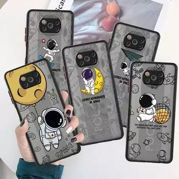 Милый чехол с мультяшным астронавтом для Xiaomi Mi Poco X3 NFC M3 11 10 12 9T 11T 10T Pro Note 10 Lite матовые жесткие чехлы для телефонов Xiaomi Poco X3 NFC
