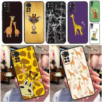 Милый чехол с мультяшным жирафом для Xiaomi Redmi Note 11 Pro 11S 8 9 12 10 Pro 10S 9S Redmi 9 10 9A 9C 10C задняя крышка Redmi 9A