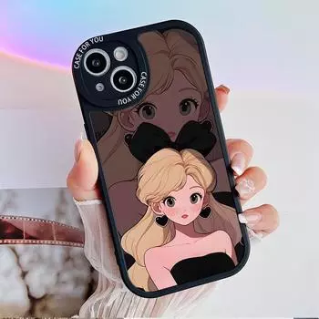 Милый чехол с принтом для горячих девушек, гибкий мягкий силиконовый чехол с милым мультяшным рисунком, полная задняя крышка для iPhone, Samsung, Xiaomi, Redmi iPhone 6 чёрный