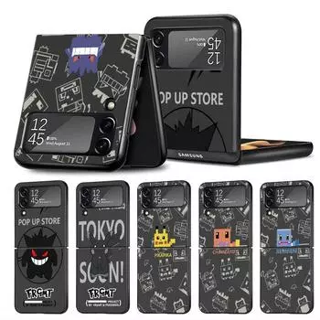 Милый чехол с рисунком аниме «Покемон» для Samsung Galaxy Z Flip 3 5G 4, модный Z Flip3, роскошный черный жесткий чехол для телефона Samsung Z Flip 5G