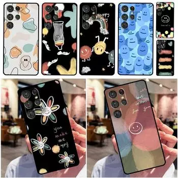 Милый чехол с улыбкой и лицом для Samsung Galaxy S21 S22 Ultra Plus S8 S9 S10 Note 10 20 Ultra S21 FE S20 FE Galaxy S22