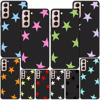 Милый чехол со звездами для Samsung Galaxy S23 S22 Ultra S21 S20 FE S9 S10e S10 Lite S8 Plus, мягкий черный чехол-бампер из ТПУ Samsung S8