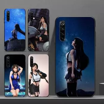 Милый чехол Tifa Lockhart Final для телефона Realme GT 2 9i 8i 7i Pro X50 X2 C35 C21 C20 C11 C3 Мягкий черный чехол для телефона Realme GT NEO 3