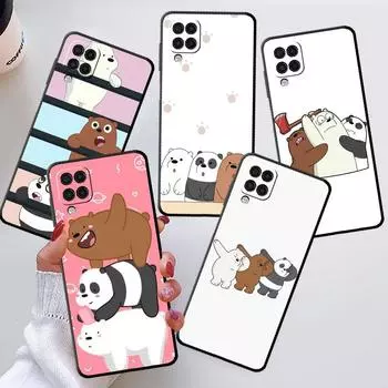 Милый чехол We Bare Bears для Samsung Galaxy A50 A70 M52 A30 A20s A20e A10 A40 A10s M51 M31 M30s, черный чехол для телефона Samsung A60