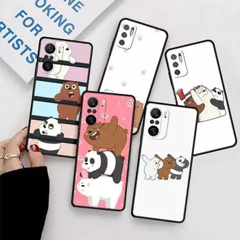 Милый чехол We Bare Bears для Xiaomi Redmi Note 11 9S 10 9 8 7 9A 9C 9i K40 8T 10C 9T K50, силиконовый чехол для телефона Redmi Note 10 5G