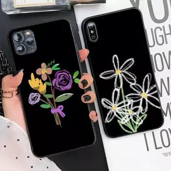 Милый черный чехол для телефона iPhone 11 12 13 Pro Max 5s 6s 7 8 Plus X Xr Xs Max Se 2020 13 Mini чехол iphone 11Pro