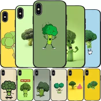 Милый черный силиконовый чехол для телефона Broccoli для iPhone 12 XR XS Max 5 5S SE 2020 6 6S 7 8 PLUS X 11Pro Max11 Cover Shell iPhone 5 5S SE